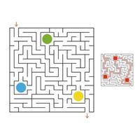 labirinto engraçado. jogo para crianças. quebra-cabeça para crianças. estilo dos desenhos animados. enigma do labirinto. ilustração do vetor de cor. encontre o caminho certo. o desenvolvimento do pensamento lógico e espacial.