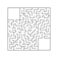 labirinto quadrado abstrato. jogo para crianças. quebra-cabeça para crianças. enigma do labirinto. ilustração em vetor plana isolada no fundo branco.