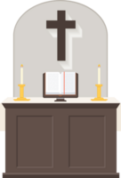 cruz no altar chruch vetor
