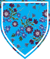 escudo da forma da decoração da flor vetor