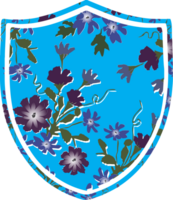 escudo da forma da decoração da flor vetor