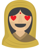 emoji indiano mulher amor vetor