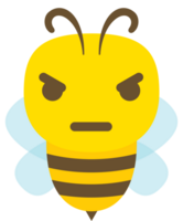 desenhos animados de abelha emoji com raiva vetor