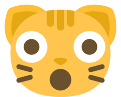 rosto de gato emoji chocado vetor