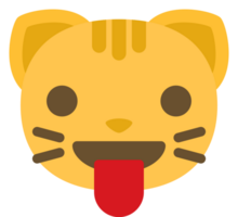emoji gato cara língua vetor