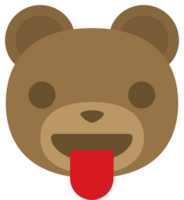 emoji Urso face língua vetor