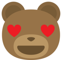 emoji Urso face amor vetor