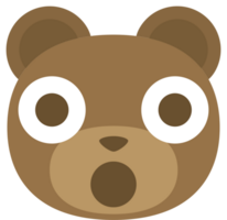 emoji Urso face chocado vetor