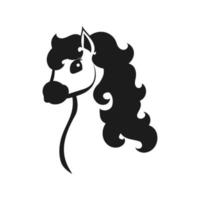 cavalo fofo. silhueta negra. elemento de design. ilustração vetorial isolada no fundo branco. modelo para livros, adesivos, cartazes, cartões, roupas. vetor