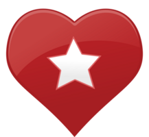 estrela de ícone de coração vetor