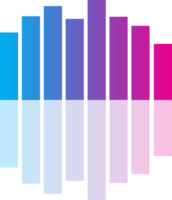 barra de som colorida com reflexão vetor
