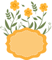 quadro floral amarelo vetor