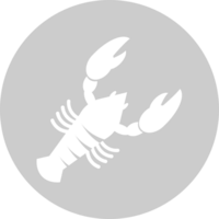 círculo de ícone de lagosta vetor