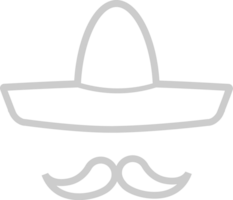 sombrero com bigode esboço vetor