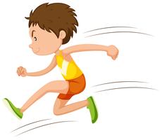 Atleta de homem correndo em uma corrida vetor