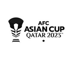 afc ásia copo Catar 2023 Projeto logotipo Preto Ásia futebol vetor