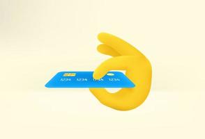 mão segurando o cartão de crédito. conceito de pagamento vetor