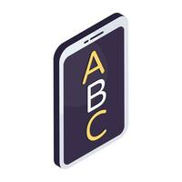 um ícone de design criativo do aprendizado abc vetor