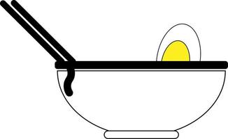 ícone de macarrão com ovo cozido vetor