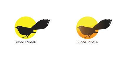 logotipo do pássaro em círculo vetor
