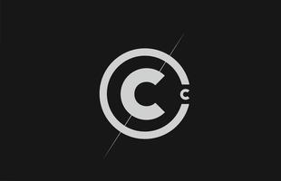 ícone do logotipo da letra c do alfabeto. linha simples preta branca e desenho de círculo para a identidade da empresa vetor
