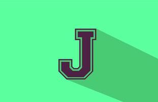 ícone do logotipo da letra j do alfabeto em marrom e verde. design criativo para empresa e negócios com sombra longa vetor
