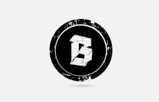 modelo de ícone de logotipo de letra do alfabeto vintage b em preto e branco. design criativo para empresa e negócios vetor