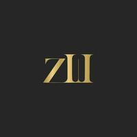 alfabeto cartas iniciais monograma logotipo wz, zw, z e W vetor