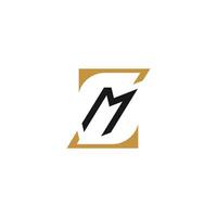 alfabeto iniciais logotipo zm, mz, z e m vetor