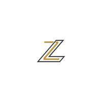 alfabeto iniciais logotipo zl, lz, z e eu vetor