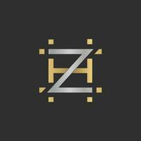 alfabeto iniciais logotipo Hz, zh, h e z vetor