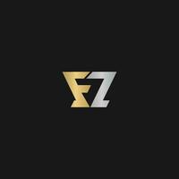 letras do alfabeto iniciais monograma logotipo fz, zf, f e z vetor