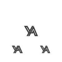 letras do alfabeto iniciais monograma logotipo ay, ya, aey vetor