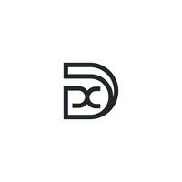 dx, xd, d e x abstrato inicial monograma carta alfabeto logotipo Projeto vetor