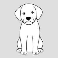 fofa cachorro vetor Preto e branco desenho animado personagem Projeto coleção. branco fundo. animais de estimação, animais.
