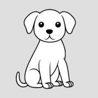 fofa cachorro vetor Preto e branco desenho animado personagem Projeto coleção. branco fundo. animais de estimação, animais.