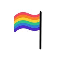 lgbt bandeira ícone. arco Iris colori bandeira. lgbt adesivo dentro rabisco estilo. lgbtq, lgbt orgulho comunidade símbolo. lgbt bandeira. vetor ilustração isolado em branco fundo.