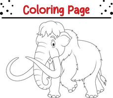 mamute coloração página para crianças vetor