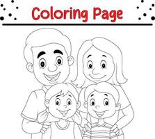 coloração página feliz família vetor