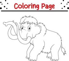 mamute coloração página para crianças vetor