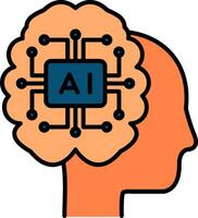 artificial inteligência linha preenchidas ícone vetor