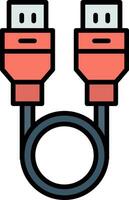 USB cabo linha preenchidas ícone vetor