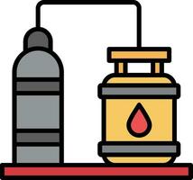 óleo refinaria linha preenchidas ícone vetor