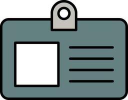 ícone cheio de linha de cartão de identificação vetor
