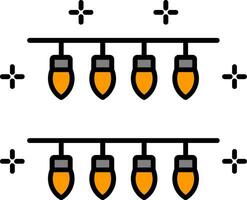 luzes linha preenchidas ícone vetor