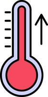 Aumentar temperatura linha preenchidas ícone vetor