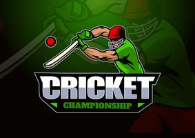 Logotipo de mascote de críquete