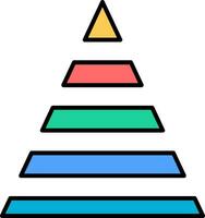 ícone cheio de linha de gráfico de pirâmide vetor
