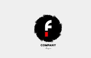 Ícone do logotipo do alfabeto f vermelho branco preto letra com design grunge para empresa e negócios vetor