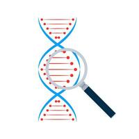 dna ampliação vidro. genético análise. genético pesquisar. vetor estoque ilustração.